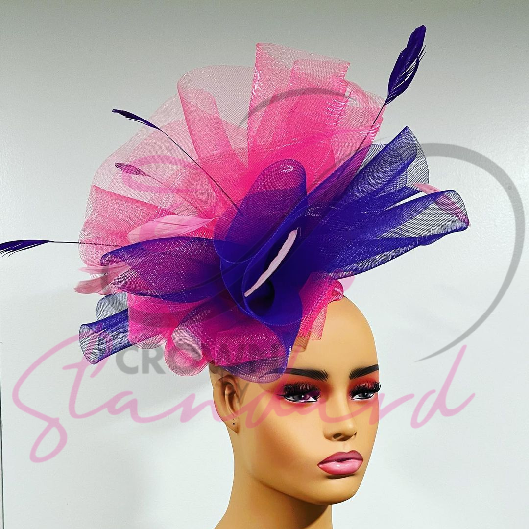 Pink and Purple Feathered Fascinator