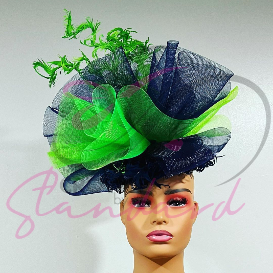 Classy Green and Blue Fascinator Crown By Standard