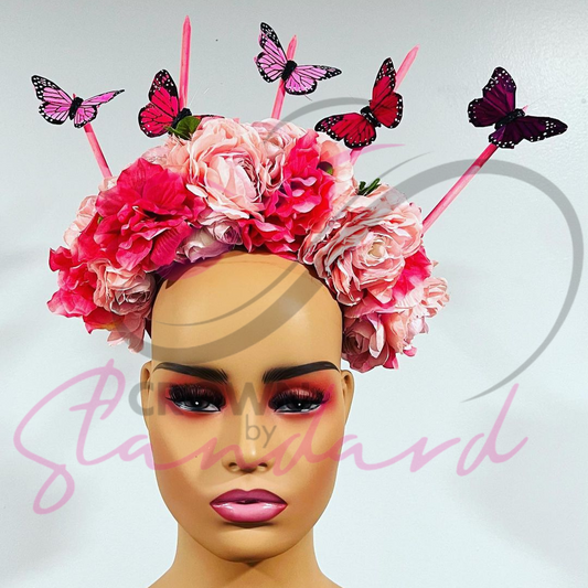 Floral and Butterfly Halo Crown