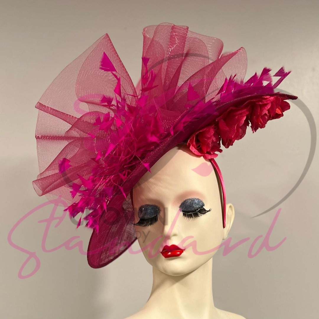 Magenta Crinoline Fascinator